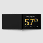 Black, Faux Gold 57th Birthday Party + aangepaste  Gastenboek (Volledig)