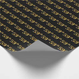 Black, Faux Gold 59th (59th) Event Cadeaupapier