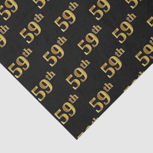 Black, Faux Gold 59th (59th) Event Tissuepapier (Detail)