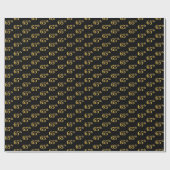 Black, Faux Gold 65th (65th) Event Cadeaupapier (Vlak)