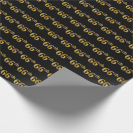 Black, Faux Gold 66th (66th) Event Cadeaupapier
