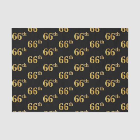 Black, Faux Gold 66th (66th) Event Tissuepapier (Voorkant)