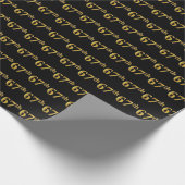 Black, Faux Gold 67th (67th) Event Cadeaupapier (Hoek)