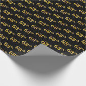 Black, Faux Gold 68th (68ste) event Cadeaupapier (Hoek)