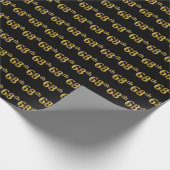 Black, Faux Gold 68th (68ste) event Cadeaupapier (Hoek)
