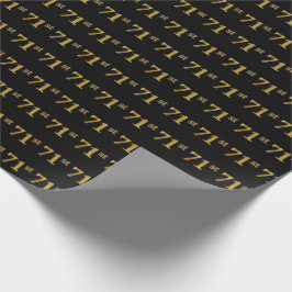 Black, Faux Gold 71st (71e) gebeurtenis Cadeaupapier