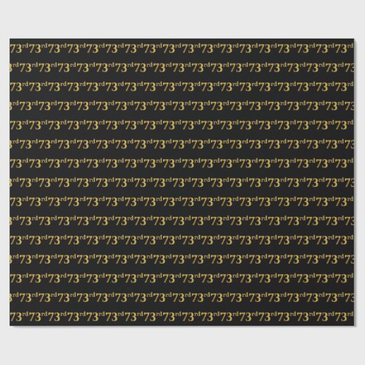 Black, Faux Gold 73e (73e) gebeurtenis Cadeaupapier (Vlak)