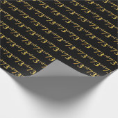 Black, Faux Gold 73e (73e) gebeurtenis Cadeaupapier (Hoek)