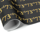 Black, Faux Gold 73e (73e) gebeurtenis Cadeaupapier (Rol Hoek)