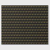 Black, Faux Gold 74e (74e) gebeurtenis Cadeaupapier (Vlak)