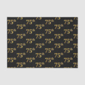 Black, Faux Gold 75th (vijfenzeventig) event Tissuepapier (Voorkant)
