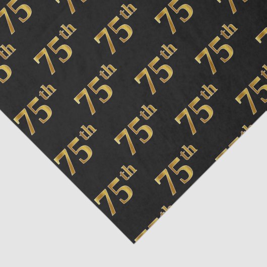 Black, Faux Gold 75th (vijfenzeventig) event Tissuepapier (Detail)
