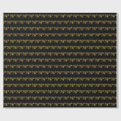 Black, Faux Gold 76th (Zesenzeventig) event Cadeaupapier (Vlak)