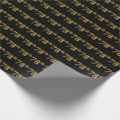 Black, Faux Gold 78th (78ste) event Cadeaupapier (Hoek)