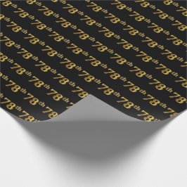 Black, Faux Gold 78th (78ste) event Cadeaupapier