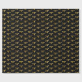 Black, Faux Gold 78th (78ste) event Cadeaupapier (Vlak)