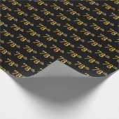 Black, Faux Gold 78th (78ste) event Cadeaupapier (Hoek)