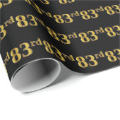 Black, Faux Gold 83rd (80-derde) event Cadeaupapier (Rol Hoek)