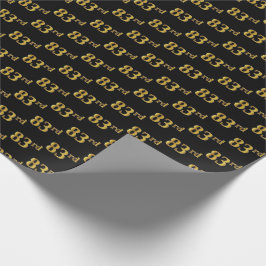 Black, Faux Gold 83rd (80-derde) event Cadeaupapier