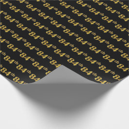 Black, Faux Gold 84th (84ste) event Cadeaupapier