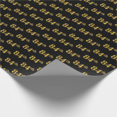 Black, Faux Gold 84th (84ste) event Cadeaupapier (Hoek)