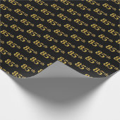 Black, Faux Gold 85th (85th) Event Cadeaupapier (Hoek)