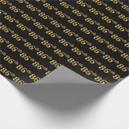 Black, Faux Gold 86th (86th) Event Cadeaupapier