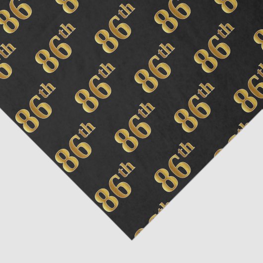 Black, Faux Gold 86th (86th) Event Tissuepapier (Detail)