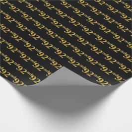 Black, Faux Gold 92nd (negenennegentig) event Cadeaupapier