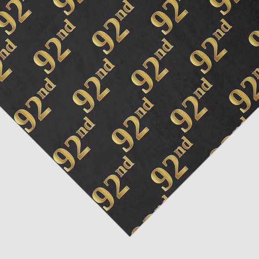 Black, Faux Gold 92nd (negenennegentig) event Tissuepapier (Detail)