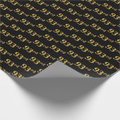 Black, Faux Gold 93rd (negenenennegentig) event Cadeaupapier (Hoek)