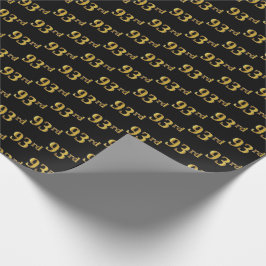 Black, Faux Gold 93rd (negenenennegentig) event Cadeaupapier