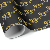 Black, Faux Gold 93rd (negenenennegentig) event Cadeaupapier (Rol Hoek)