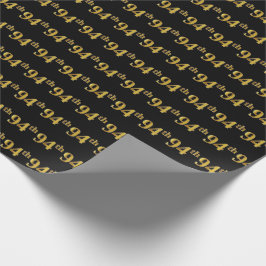 Black, Faux Gold 94th (negenennegentig vierde) eve Cadeaupapier