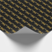 Black, Faux Gold 96th (96th) Event Cadeaupapier (Hoek)