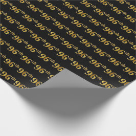 Black, Faux Gold 96th (96th) Event Cadeaupapier
