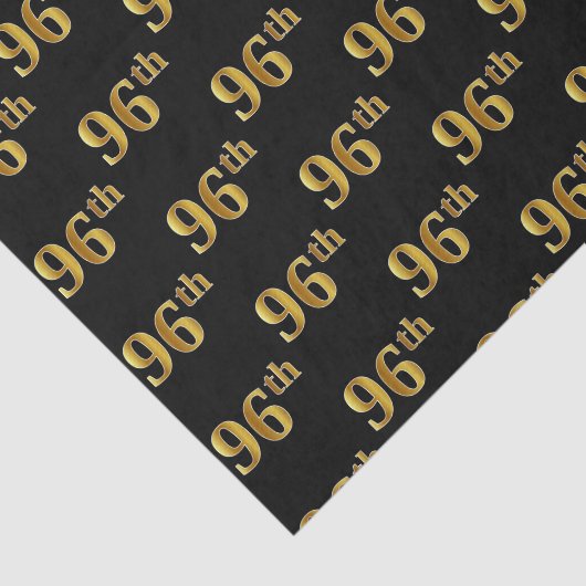 Black, Faux Gold 96th (96th) Event Tissuepapier (Detail)