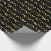 Black, Faux Gold 97th (97th) Event Cadeaupapier (Hoek)