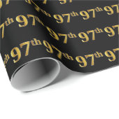 Black, Faux Gold 97th (97th) Event Cadeaupapier (Rol Hoek)
