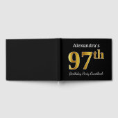 Black, Faux Gold 97th Birthday Party + aangepaste Gastenboek (Volledig)