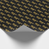 Black, Faux Gold 98th (negenenennegentig) event Cadeaupapier (Hoek)