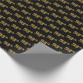 Black, Faux Gold 98th (negenenennegentig) event Cadeaupapier