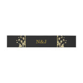 Black & Faux Gold Babys Breath Floral Wedding Uitnodigingen Wikkel (Vlak)