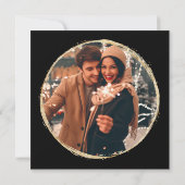 Black Faux Gold Circle Lijst Foto bruiloft Save The Date (Achterkant)