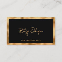 Black & Faux Gold Foil Flat Loyalty Kaart