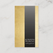 Black Faux Gold Foil Metal Stripe Wedding Planner Visitekaartje (Voorkant)