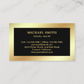 Black Faux Gold Foil Taj Mahal Reisagent Visitekaartje (Achterkant)