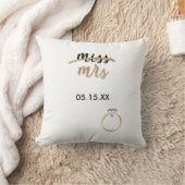 Black & Faux Gold Folie Miss Mrs Naam Datum Kussen (Deken)