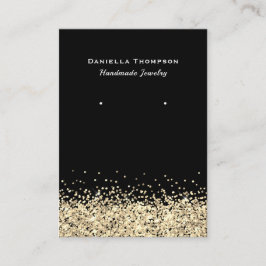 Black Faux Gold Glitter Jeweling Earring Display Visitekaartje