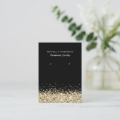 Black Faux Gold Glitter Jeweling Earring Display Visitekaartje (Staand voorkant)